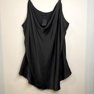 Torrid Draped Cowl Black Charmeuse Cami - Size 5